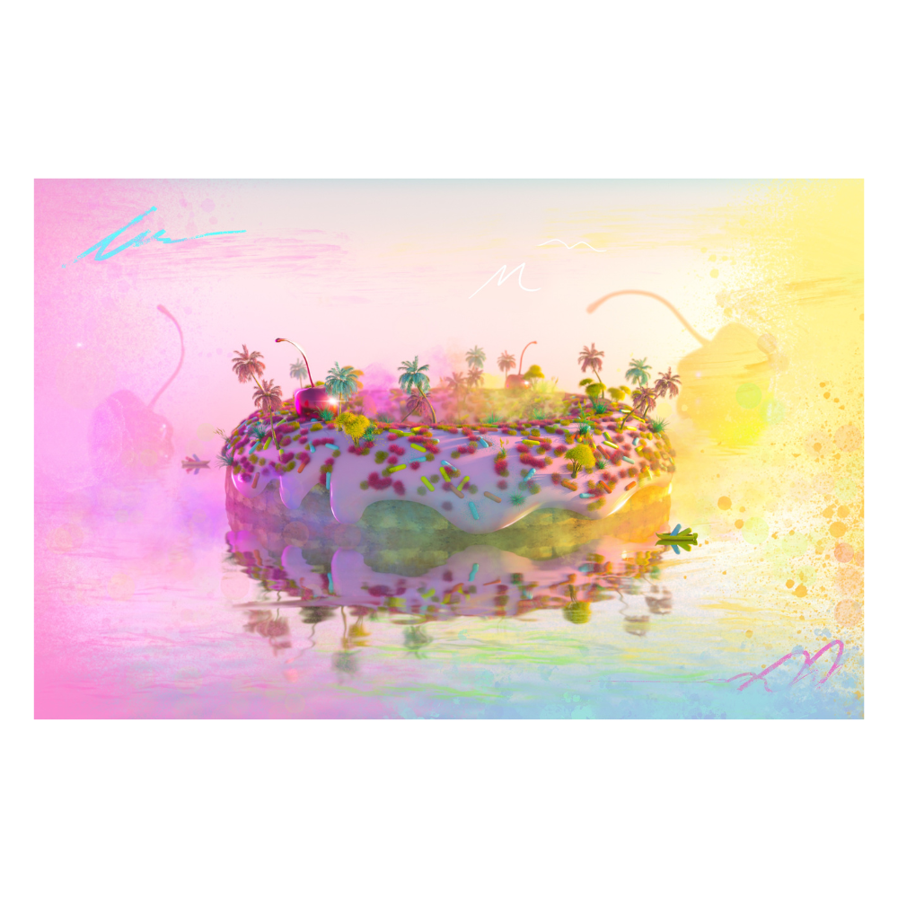 Adam Vlux -- 1/1 "Homer's Paradise" Physical Piece