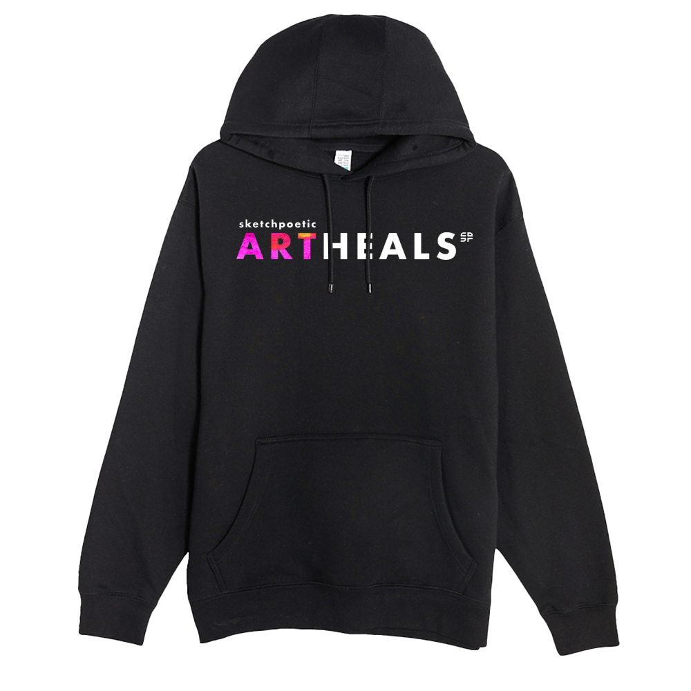 SketchPoetic -- Unisex Hooded Pocket Sweatshirt "Art Heals"