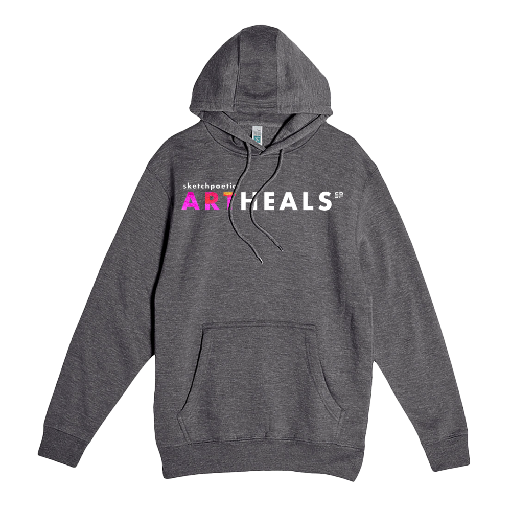 SketchPoetic -- Unisex Hooded Pocket Sweatshirt "Art Heals"